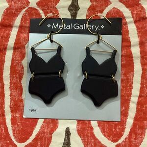 Black Bikini Swimsuit Earrings